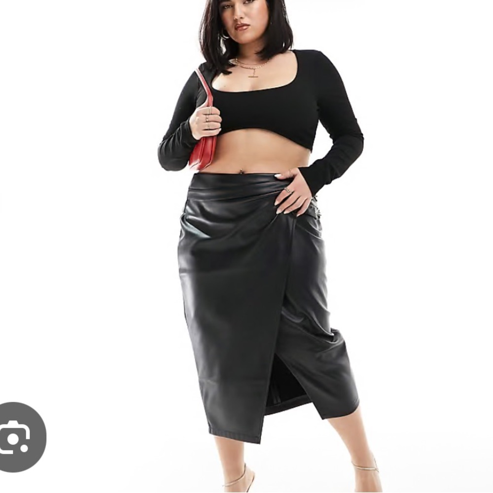 River Island faux leather wrap skirt, size 20